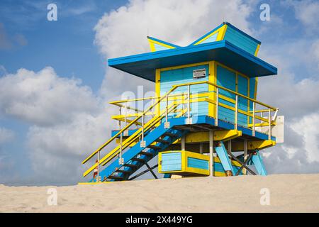 14th Street Lifeguard Tower, Miami Beach, Florida, USA Stockfoto