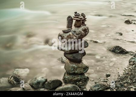 Cairn, Oybach in Oytal, bei Oberstdorf, Allgaeu, Bayern, Deutschland Stockfoto
