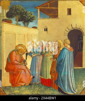 ANGELICO, Fra (* ca. 1400, Vicchio nell Mugello, d. 1455, Roma) die Benennung des heiligen Johannes des Täufers 1434-35 Tempera auf Platte, 26 x 24 cm Museo di San Marco, Florenz diese kleine Platte gehörte wahrscheinlich zu einer größeren, nicht identifizierten Struktur. *** Stichwörter: ************* Autor: ANGELICO, Fra Titel: Die Benennung des heiligen Johannes des Täufers Zeitlinie: 1401-1450 Schule: Italienische Form: Malerei Typ: Religiös Stockfoto