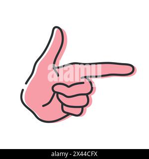 Hand mit Zeigefinger-Symbol. Hand mit Zeigefinger isoliert auf weißem Hintergrund. Vektorabbildung Stock Vektor