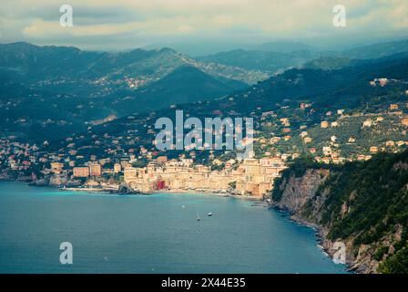 Blick über Camogli, berühmten italienischen Dorf an der ligurischen riviera Stockfoto