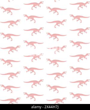 Vektornahtloses Muster des Velociraptor-Dinosauriers Stock Vektor