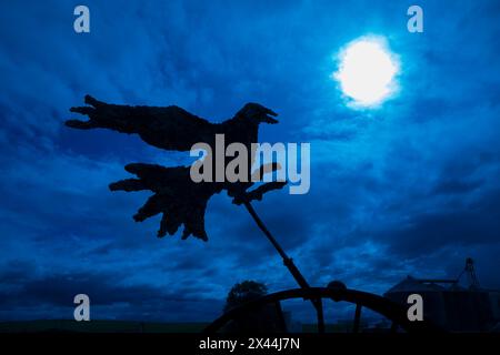 USA, Washington State, Palouse, Colfax. Wetterfahne. Vogel. Stockfoto