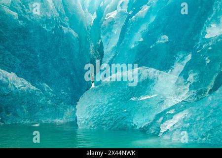 USA, Alaska, Glacier Bay National Park. Eisberge vom McBride-Gletscher. Stockfoto