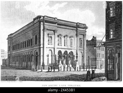 Ein Gravur mit dem Titel New Drury Lane Theatre, London UK, gescannt mit hoher Auflösung aus einem Buch, das um 1815 veröffentlicht wurde. Urheberrechtlich geschützt. Stockfoto