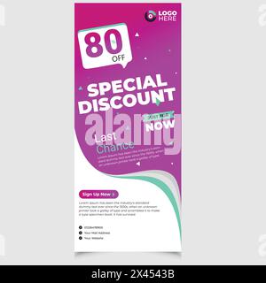 Design-Vorlage für Roll-Up-Banner für Lebensmittel und Restaurants Stock Vektor