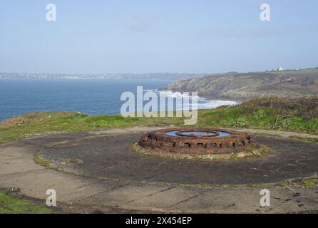 Locmaria-Plouzane, Frankreich - 7. April 2024: Batterie M.K.B. Toulbroch II. Diese französische Batterie wurde von den Deutschen wiederverwendet und während des zweiten W erweitert Stockfoto