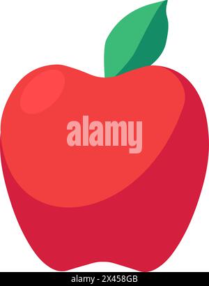 Reife gesunde Apfel-Symbol. Fruchtquelle von Vitaminen und Spurenelementen Eisen, medizinisch gestrichenes Cartoonelement für modernes und Retro-Design. Einfache Farbe V Stock Vektor