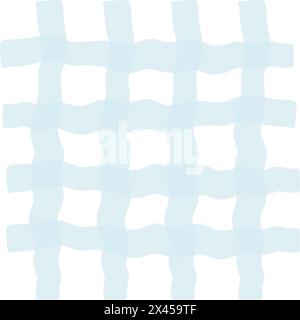 Vektor Hand gezeichnet niedliches kariertes Muster. Cottagecore Doodle Plaid geometrische halbtransparente einfache Textur. Kreuzungslinien. Abstrakt süß zart Stock Vektor