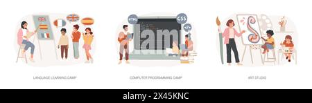 Erwerben Sie Wissen und Fähigkeiten isolierte Konzeptvektorillustrationen. Stock Vektor