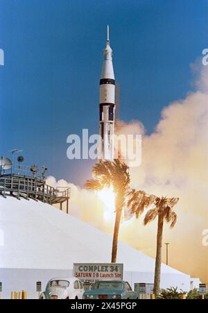 NASA Apollo 7 startet am 11. Oktober 1968 im Kennedy Space Center Stockfoto