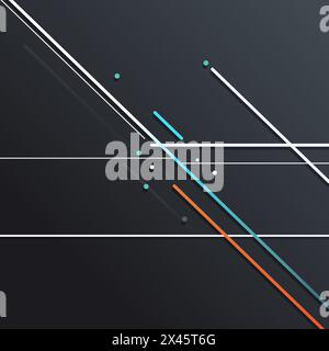 Schwarzer Hintergrund mit dünnen geraden Linien Stock Vektor