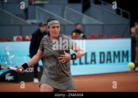 Madrid, Spanien. 30. April 2024. Tennis, Individual Women, QF: Mutua Madrid Open Tennis WTA, Madison Keys (USA) V ons Jabeur (tun). Ons Jabeur (tun). Quelle: EnriquePSans/Alamy Live News Stockfoto