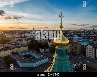 Drohnenansicht von Helsinki, Finnland Stockfoto