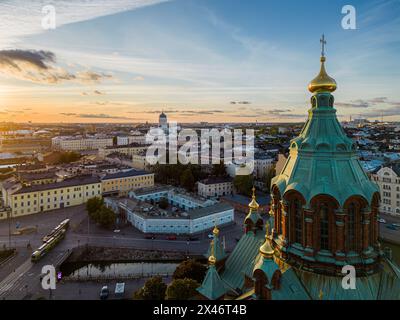 Drohnenansicht von Helsinki, Finnland Stockfoto