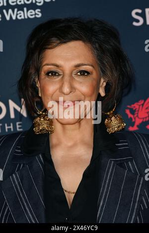 LONDON, ENGLAND – APRIL 30: Meera Syal nimmt am 30. April 2024 an der britischen Premiere von The Almond and the Seahorse im Vue West End Teil. Stockfoto