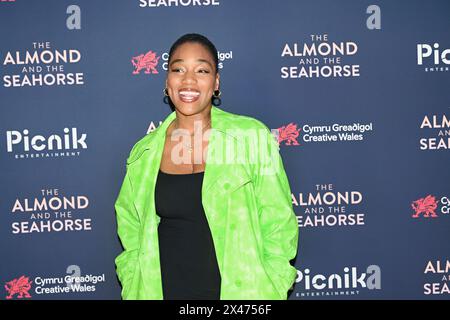 LONDON, ENGLAND – APRIL 30: Rachel Adedeji nimmt am 30. April 2024 an der britischen Premiere von The Almond and the Seahorse im Vue West End Teil. Stockfoto