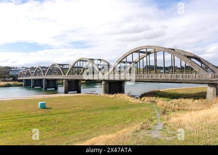 Balclutha Bridge über den Clutha River, State Highway 1, Balclutha, Otago, Neuseeland Stockfoto