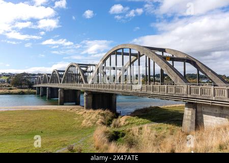 Balclutha Bridge über den Clutha River, State Highway 1, Balclutha, Otago, Neuseeland Stockfoto