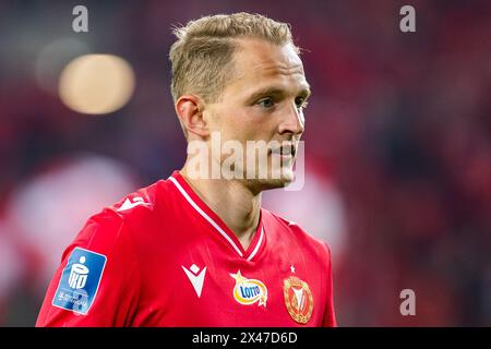 Lodz, Polen. April 2024. Andrejs Ciganiks von Widzew wurde während des Polnischen PKO Ekstraklasa League-Spiels zwischen Widzew Lodz und Rakow Czestochowa im Widzew Lodz Municipal Stadium gesehen. Endergebnis: Widzew Lodz vs Rakow Czestochowa 0:1. (Foto: Mikolaj Barbanell/SOPA Images/SIPA USA) Credit: SIPA USA/Alamy Live News Stockfoto