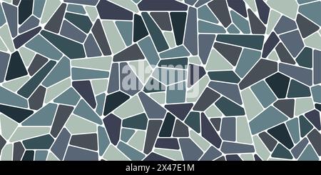 Splittermosaik Pflasterboden Hintergrund oder Steinfliese, Vektormuster. Keramisches Terrazzo-Muster für Pflasterfliesen oder Bodenbeläge und Inneneinrichtung an der Wand, abstrakte geometrische Mosaiksteinsplitter Stock Vektor