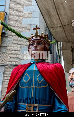 Parade der Tarasca und der Riesen und großen Köpfe am Fronleichnam von Toledo, Spanien Stockfoto