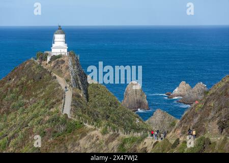 Nugget Point Lighthouse View Point, Nugget Point, Catlins Coast, Otago, Neuseeland Stockfoto