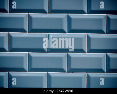 Aveiro, Portugal, portugiesische Fliesen Azulejo. Traditionelles Dekorationsmuster an den Außenwänden des Hauses Stockfoto