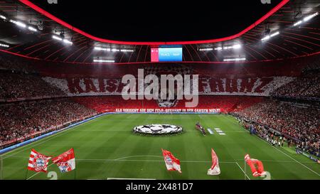 UEFA Champions League FC Bayern München - Real Madrid CF 30.04.2024 die Fans des FC Bayern gedenken Franz Beckenbauer mit einer Choreographie vor dem Heimspiel gegen Real Madrid / choreo / Ultras / Südkurve München / Kaiser Franz / Symbolbild München Allianz Arena Deutschland *** UEFA Champions League FC Bayern München Real Madrid CF 30 04 2024 die Fans des FC Bayern gedenken Franz Beckenbauer mit einer Choreografie vor dem Heimspiel gegen Real Madrid Choreo Ultras Südkurve München Kaiser Franz Symbolbild München Allianz Arena Deutschland Copyright: xBEAUTIFULxSPORTS/Goldbergx Stockfoto