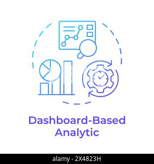 Dashboard-basiertes Symbol für analytisches blaues Gradientenkonzept Stock Vektor