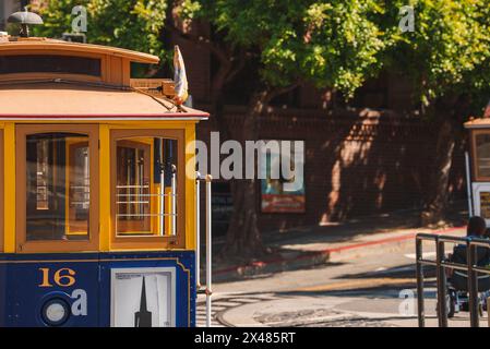 Klassische San Francisco Seilbahn Nr. 16 Nahaufnahme Stockfoto