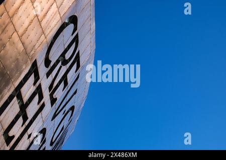 Nahaufnahme des Armaturenbretts im Wales Millennium Centre, cardiff Stockfoto