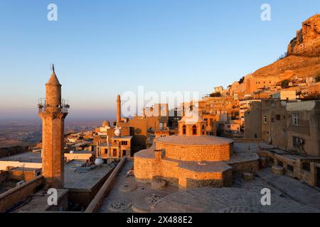 Mardin Altstadt bei Sonnenaufgang, Mardin, Türkei Stockfoto