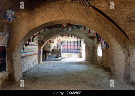 Das Innere der traditionellen Lehmziegelhäuser, Harran, Türkei Stockfoto