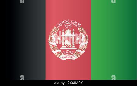 Nationalflagge Afghanistans. Flagge Afghanistans. Zeichen von Afghanistan. Flagge von Afghanistan mit Gefälle. Stock Vektor