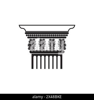 Klassische Spalte große schwarze Linie Symbol, kunstvolle Gebäudedekoration Vektor Illustration Stock Vektor