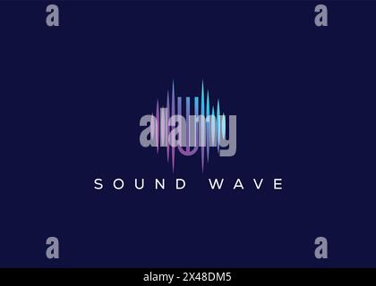 Minimalistischer Buchstabe W Sound Wave Vektor-Logo. Modernes Sound Wave-Logo. W Musiklogo Stock Vektor