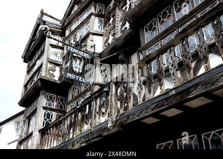 The Feathers Hotel Ludlow Market Town in Shropshire, England, Großbritannien Stockfoto