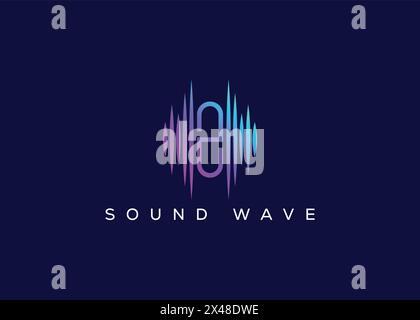 Minimalistisches Z-Logo mit Sound Wave-Vektor. Modernes Sound Wave-Logo. Z Musiklogo Stock Vektor