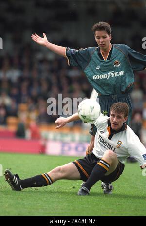 Port Vale gegen Wolverhampton Wanderers im Vale Park 27/4/97 Darren Ferguson Stockfoto