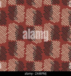 Tribal Ethno Camouflage abstraktes Muster im Herbstfarben-Trend. Nahtlose rustikale Oberflächenstruktur mit farblich neutraler Handarbeit für Formen. Stock Vektor