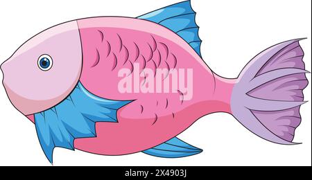 Wunderschöner Fisch mit Kiemen Stock Vektor