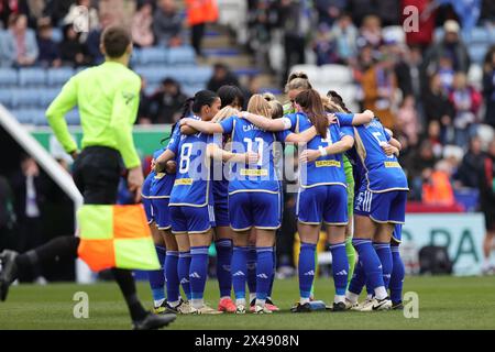 Leicester City spielt beim Barclays WomenÕs Super League-Spiel zwischen Leicester City und Manchester United. Stockfoto