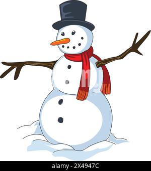 Ein süßer Schneemann Stock Vektor