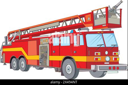 Ein roter Feuerwehrwagen Stock Vektor