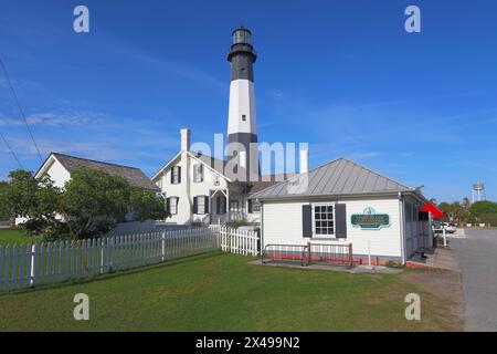 Die Tybee Island Light Station, die Pförterviertel und das Museum in der Nähe des Savannah River, Georgia Stockfoto