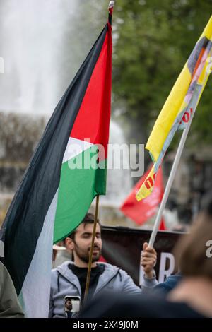 London, Großbritannien. Mai 2024. Mai Tag märz und Rallye Trafalgar Square London UK Credit: Ian Davidson/Alamy Live News Stockfoto