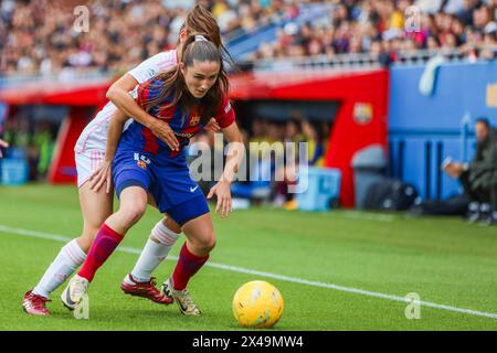 Barcelona, Spanien. Mai 2024. Barcelona, Spanien, 1. Mai 2024: Während des Liga-F-Fußballspiels zwischen FC Barcelona und Madrid CFF im Johan Cruyff Stadium in Barcelona, Spanien (Judit Cartiel/SPP) Credit: SPP Sport Press Photo. /Alamy Live News Stockfoto