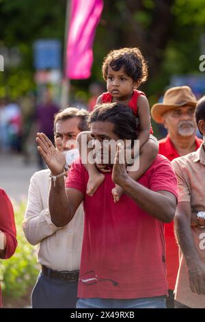 Colombo, Colombo, Sri Lanka. Mai 2024. Aktivisten und Unterstützer der (NPP) nehmen an einer Kundgebung zum Tag der Arbeit 2024 Teil (Credit Image: © Kenula Pathirathna/ZUMA Press Wire) NUR REDAKTIONELLE VERWENDUNG! Nicht für kommerzielle ZWECKE! Stockfoto