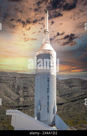 Little Joe Escape Testrakete aus dem Jahr 1963-66 im Museum of Space History in Alamogordo in New Mexico Stockfoto